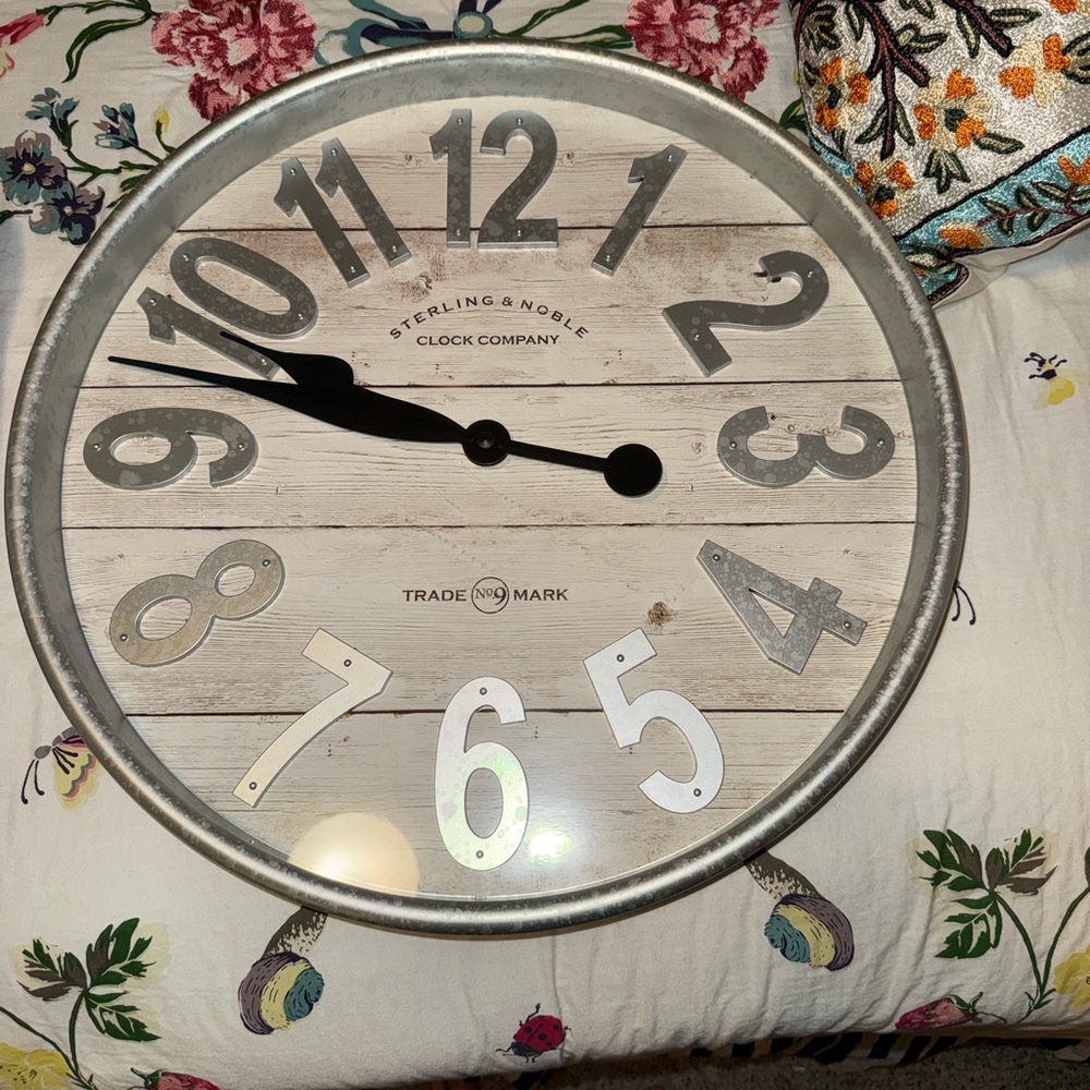 Silver Wall Clock